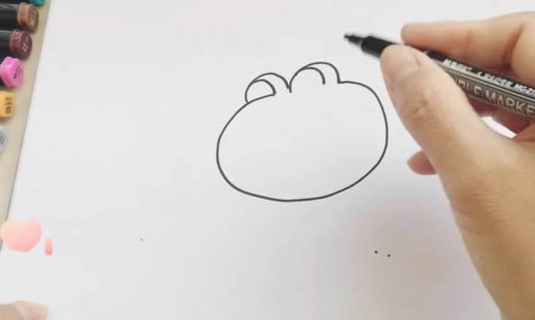 荷叶上的青蛙简笔画步骤