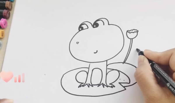 荷叶上的青蛙简笔画步骤