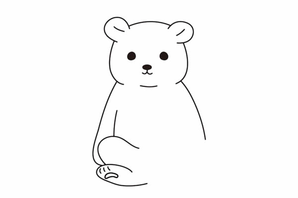 可爱卡通北极熊简笔画