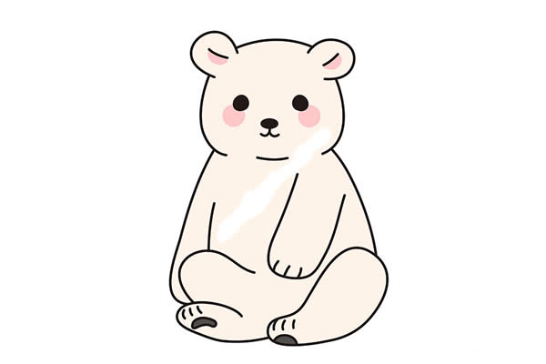 可爱卡通北极熊简笔画