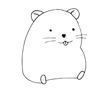 卡通仓鼠简笔画步骤