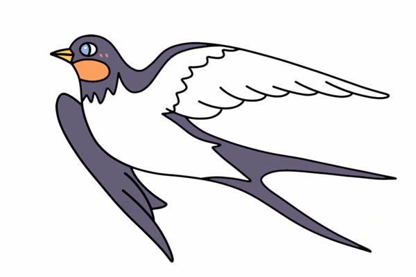 漂亮的小燕子简笔画步骤