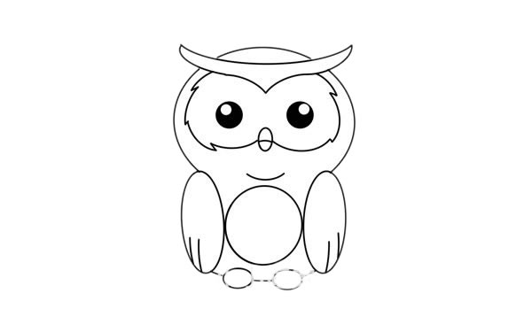 可爱的猫头鹰简笔步骤