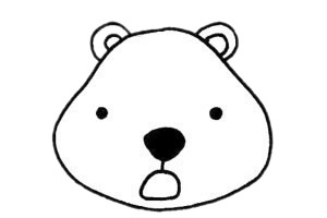 卡通北极熊简笔画步骤