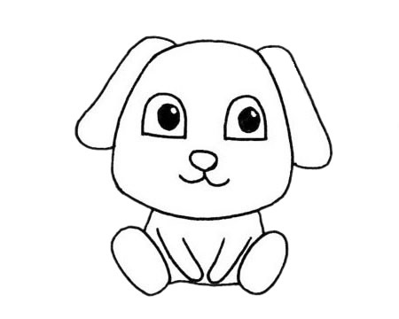 坐在地上的狗狗简笔画(坐着的狗)