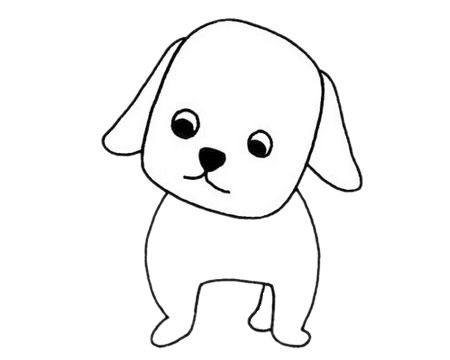 关于小狗的儿童简笔画(关于小狗的完整的一幅画儿童画)