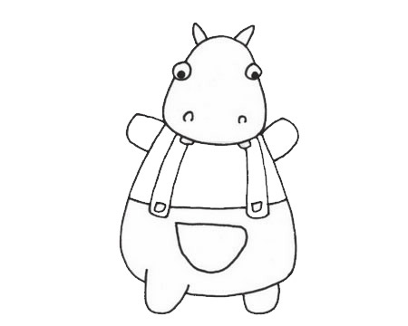 卡通的河马怎么画(卡通河马简笔画)
