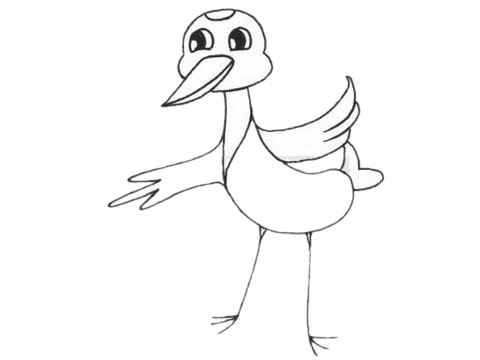 卡通的丹顶鹤简笔画(卡通画丹顶鹤)