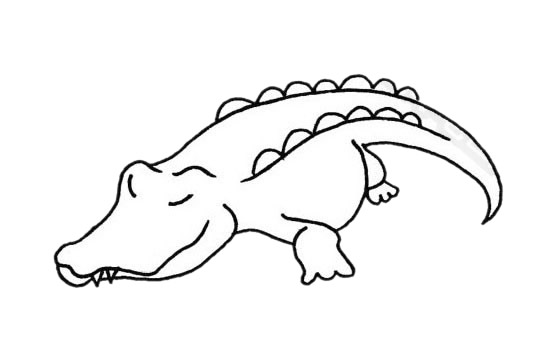 鳄鱼儿童简笔画(鳄鱼儿童画画)
