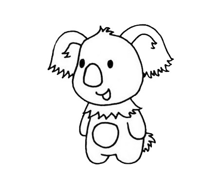 卡通风格考拉简笔画(考拉简笔画图片加颜色)