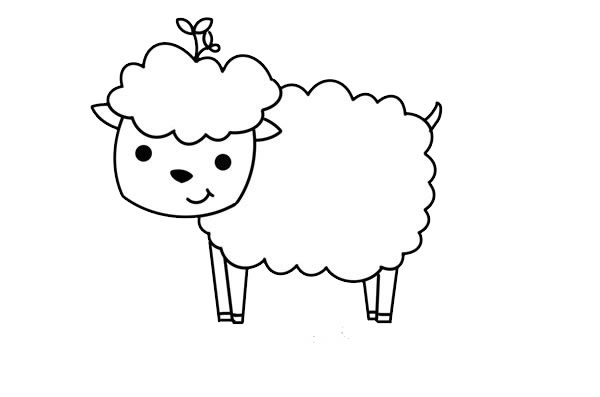 可爱绵羊简笔画的画法