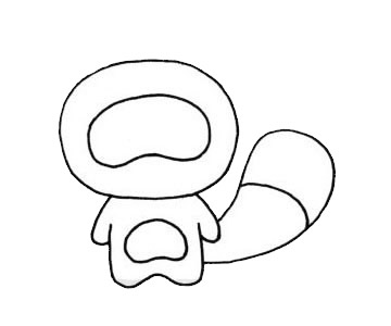 浣熊简笔画的画法步骤