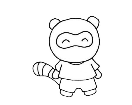 卡通的小浣熊简笔画(小浣熊小偷卡通)