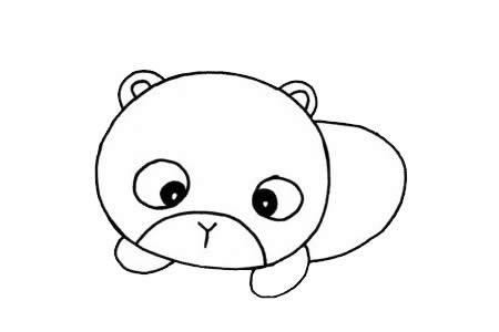 可爱卡通小浣熊简笔画画法