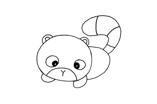 可爱卡通小浣熊简笔画画法