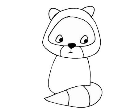一组卡通小浣熊简笔画大全