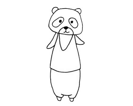 一组卡通小浣熊简笔画大全