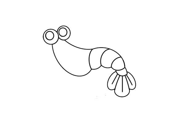 可爱的大虾彩色简笔画