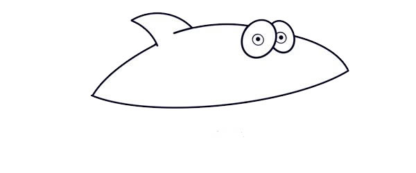 卡通鲨鱼简笔画的画法