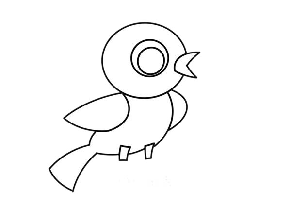 超萌小鸟简笔画步骤