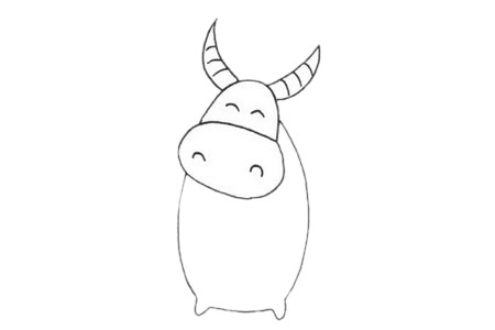 卡通水牛简笔画步骤