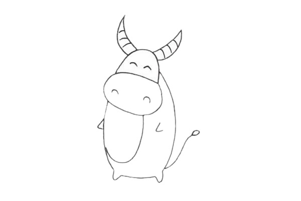 卡通水牛简笔画步骤