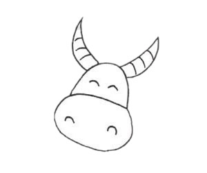 卡通水牛简笔画步骤