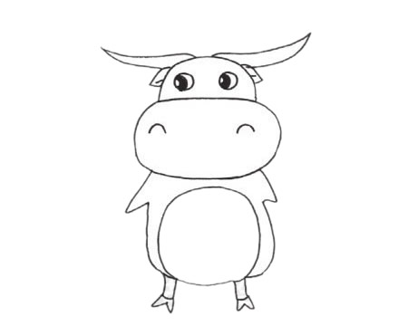 卡通的水牛儿童简笔画(卡通水牛简笔画彩色)