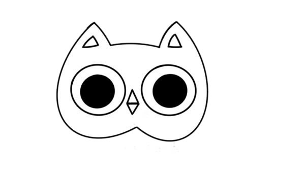 卡通猫头鹰简笔画步骤