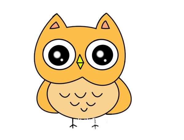 卡通猫头鹰简笔画步骤