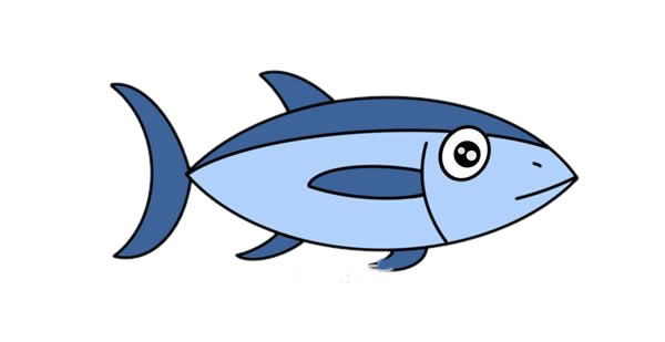 金枪鱼简笔画步骤