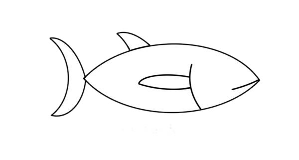 金枪鱼简笔画步骤