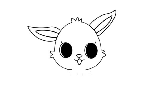 大眼睛可爱的小兔子简笔画