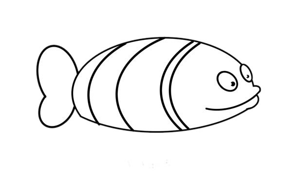 关于小丑鱼的简笔画步骤