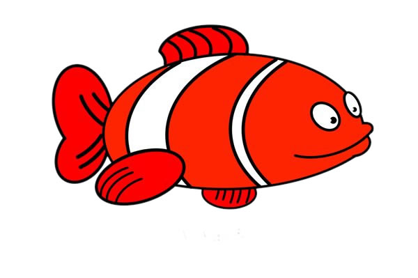 关于小丑鱼的简笔画步骤