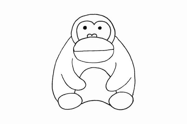 超简单大猩猩简笔画教程