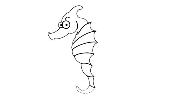 可爱海马简笔画步骤