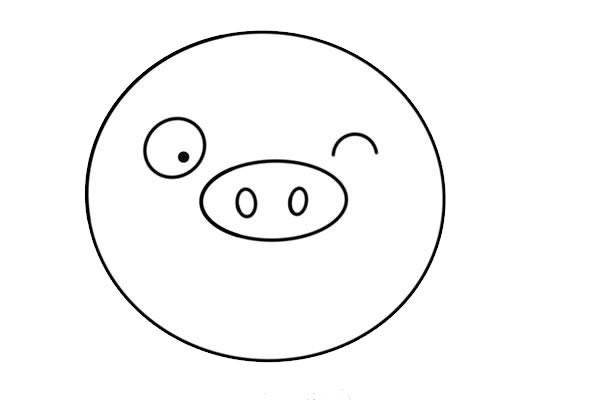 呆萌可爱小猪简笔画