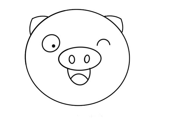 呆萌可爱小猪简笔画