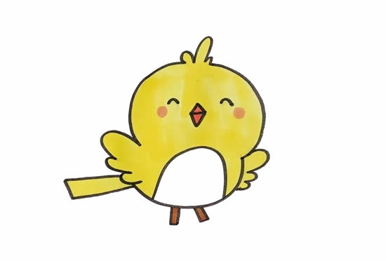可爱的小鸟简笔画步骤