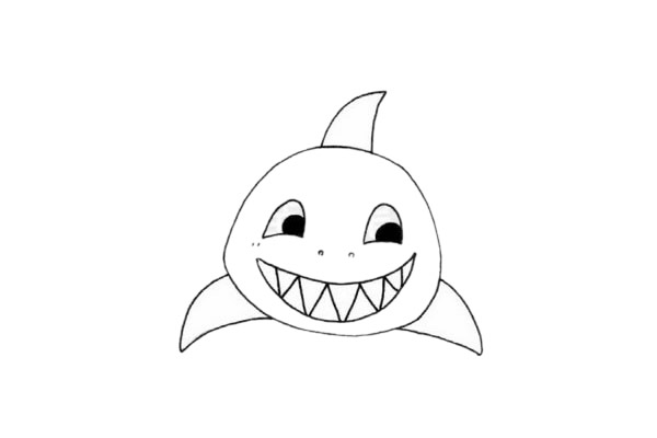 卡通的鲨鱼简笔画步骤