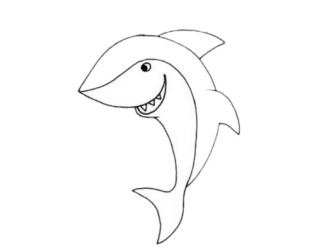 一组鲨鱼简笔画大全(鲨鱼简笔画可爱)