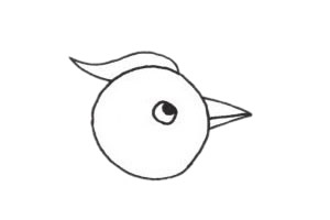 树干上的啄木鸟简笔画