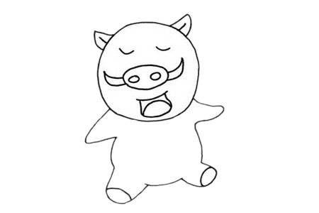 卡通野猪简笔画步骤