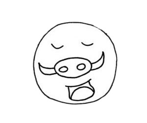 卡通野猪简笔画步骤