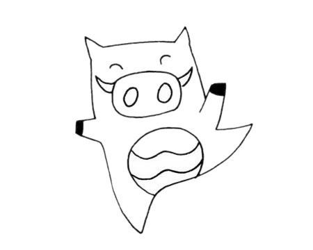 开心的卡通野猪简笔画(儿童开心的卡通简笔图片)