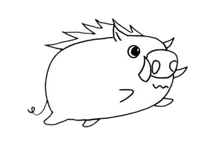 狂奔的野猪简笔画(野猪的简笔画)