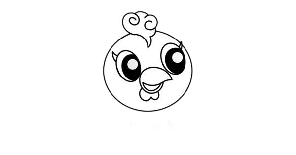 漂亮的卡通凤凰简笔画步骤