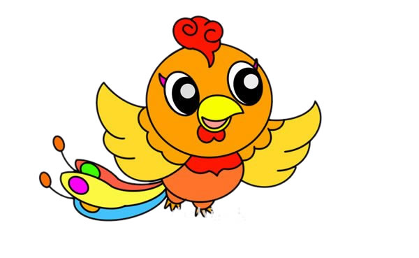 漂亮的卡通凤凰简笔画步骤