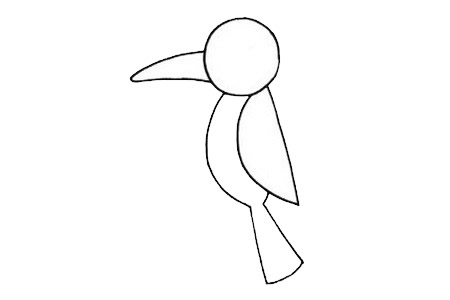 啄木鸟简笔画步骤教程